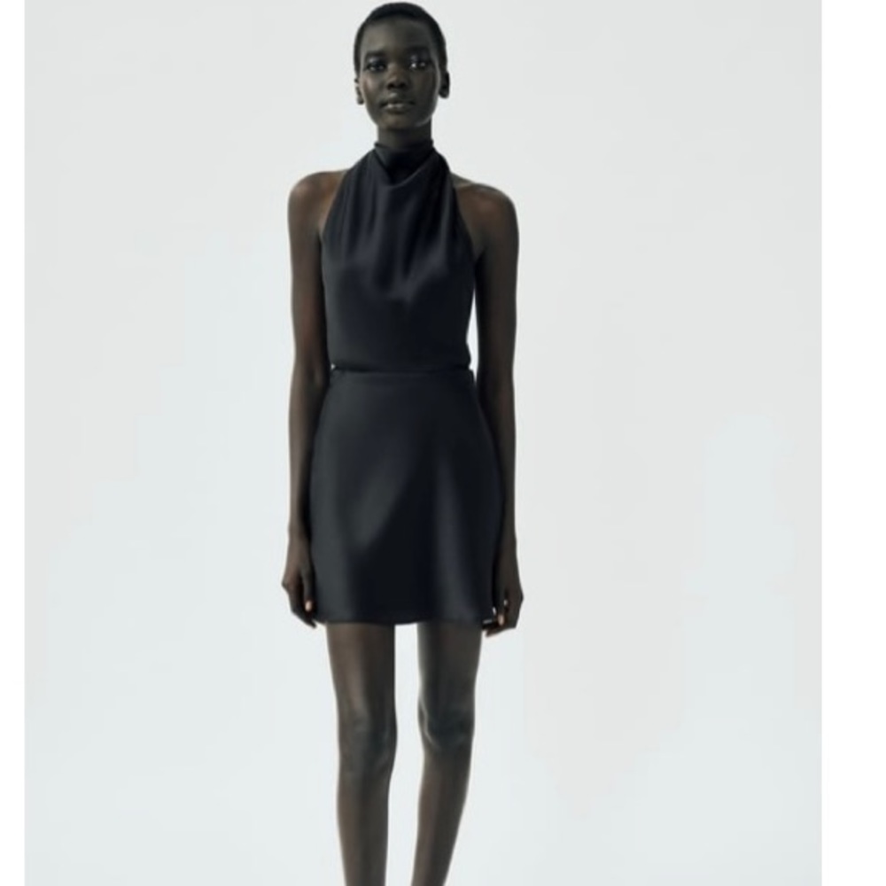 Zara Draped Satin Effect Dress